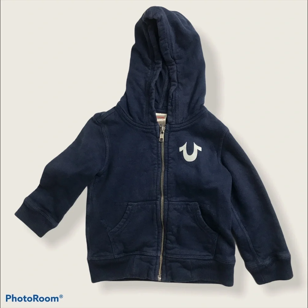 LUCKY BRAND Blue Zippered Hoodie Sweater 12-18M